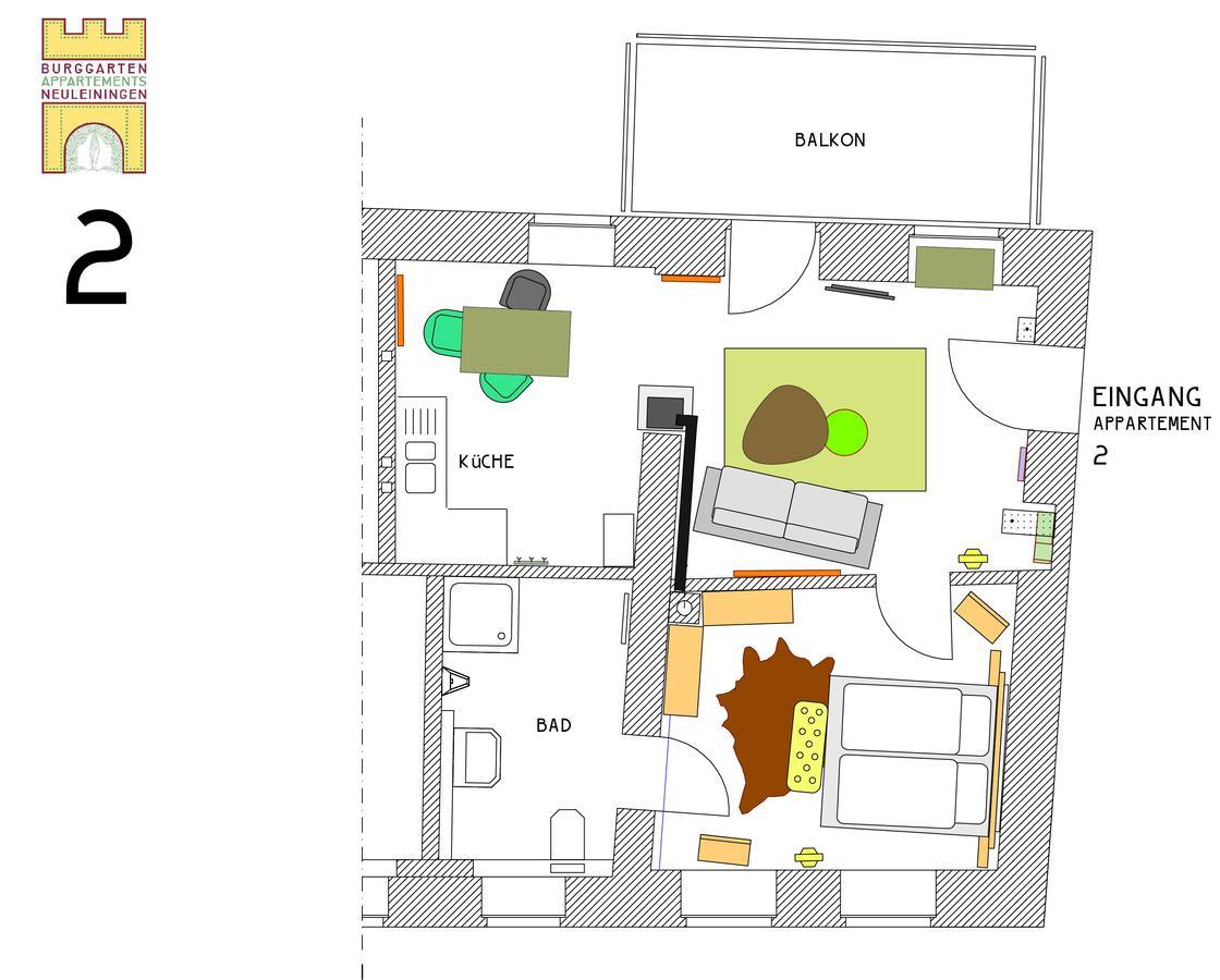 Burggarten Appartements 诺伊莱宁恩 外观 照片