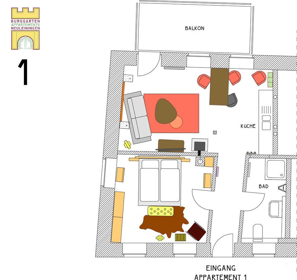 Burggarten Appartements 诺伊莱宁恩 外观 照片